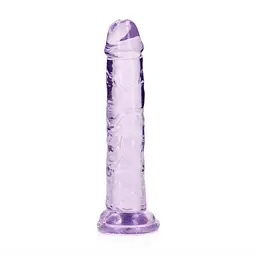 Фалоімітатор RealRock Crystal Clear Realistic Dildo 6'' 14.5 см фіолетовий - мініатюра 6