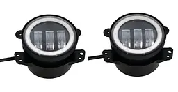 Протитуманні LED Фари круглі / Лінза з ДХО / D87мм / 12V / 15W / 6500K / 2 шт.