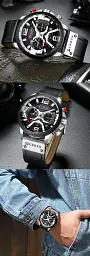 Годинник наручний Curren 8329 Silver Black Silver (18690) - мініатюра 2