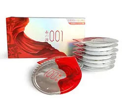 Гарячі ультратонкі презервативи OLO Red Silver з термоефектом, 1 шт в упаковці Olo 95-03732; Olo Red Silver Ультра/Термо 101844 - мініатюра 1