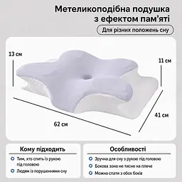 Ортопедична подушка для шиї з ефектом пам'яті Solve сіро-біла 62 x 41 x 13 см (KT8001214) - мініатюра 5