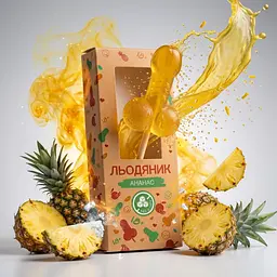 Льодяник HOT у формі пенісу зі смаком ананасу без цукру - мініатюра 2