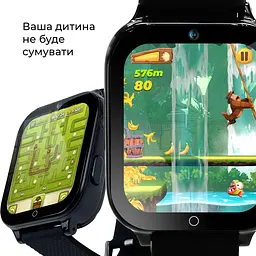 Смарт-годинник JETIX DF100 Pro з 4G відеодзвінком, вібродзвінком і вологозахистом IP67 — Black - мініатюра 5