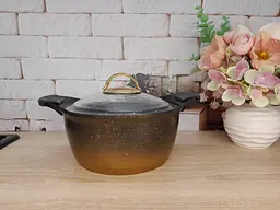 Кастрюля со стеклянной крышкой OMS 3120-01-11-26-Gold 26 см 5.6 л золотистая