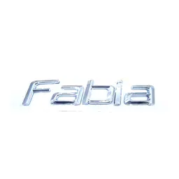 Емблема напис Fabia для Skoda 2007-2014 Хром 128х25 мм на скотчі (Завод)