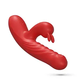 Вібратор-кролик Crushious Lapin Thrusting 21.5 см (червоний) - мініатюра 9