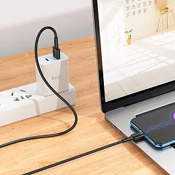 Дата кабель Hoco X83 Victory USB to MicroUSB (1m) Black - мініатюра 5