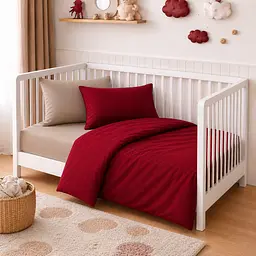 Дитяча постільна білизна MIRSON BABY фланель Cappuchino/Red 110х160см (2200012799949)