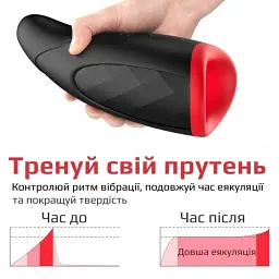 Мастурбатор-тренажер I'MCUM Volcano Trainer з підігрівом Чорний (IM-FJB218) - мініатюра 5