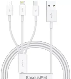 Кабель Baseus Superior Series Fast Charging 3-in-1 Cable USB to MicroUSB+Lightning+Type-C 3.5A 1m P10320105221