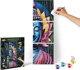 Картина за номерами Будда Schipper Buddha триптих 40×120 см з акриловими фарбами преміальний набір Німеччина (SKU-300) - мініатюра 7