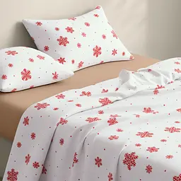 Наволочка Cosas Snowflakes berry фланелева 50х70 см темно-червона (Flannel_SnowflakesBerry_50x70) - мініатюра 2