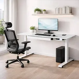 Стіл Mealux PowerDesk Glass White з електрорегулюванням висоти (EVO-201 Glass/White) - мініатюра 3