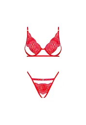 Комплект білизни Obsessive Mellania L/XL червоний - мініатюра 6