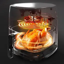 Аерофритюрниця Sokany SK 10052 1700 W Аерогриль безмасляна мультипіч для приготування без олії 7 л з сенсорним керуванням - мініатюра 3
