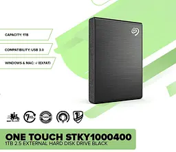 Зовнішній жорсткий диск Seagate із паролем 2.5" USB 1.0TB One Touch with Password (STKY1000400) - мініатюра 5