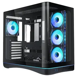 Корпус SAMA V62S без БЖ (V62S-BKADA4X1-GL) Black - мініатюра 2