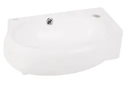 Комплект Qtap Leo: Раковина підвісна овальна права 430x285x160 мм White + Донний клапан PU02O (QT11115011RWN47333) - мініатюра 4