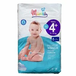 Підгузники Mamia Premium 4+ Maxi+ (9-15 кг) 76 шт