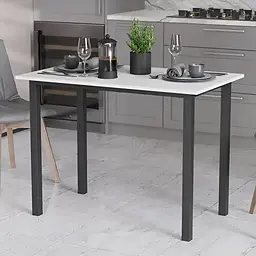 Стіл універсальний Knap Ferrum-decor 750x1200x600 Чорний метал ДСП Білий 16 мм (FRD-106346)