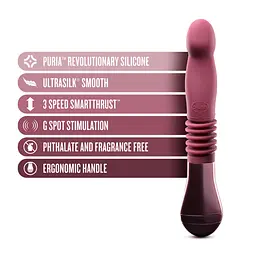 Пульсатор для точки G Blush Temptasia - Trixie Thrusting Dildo - Wine Red, 3 швидкості - мініатюра 2