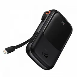Зовнішній акумулятор Baseus Qpow Pro Digital Display Fast Charge 10000mAh 20W (Type-C cable) Black (PPQD020001) - мініатюра 4