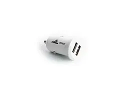 Зарядний пристрій 12 Atelie 12V Автомобільний КОМПАКТ 2 USB (24V - 5V 2,1A) білий