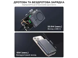 Зовнішній акумулятор (Power Bank) Choetech 10000mAh PD 22.5W Black (B862) - мініатюра 5