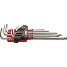 Набор ключей Wurth Г-образных HEX с удлиненным шариком SW1.5-10 mm 9 шт. Zebra (арт. 071 540 100)