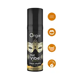 Рідкий вібратор Orgie DUAL VIBE! Піна колада 15 мл - мініатюра 3