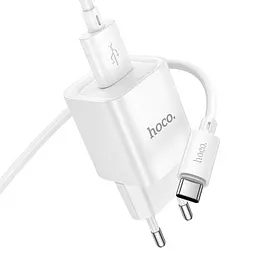 МЗП Hoco C145A Charm QC3.0 18W (1USB-A) + кабель USB to Type-C White - мініатюра 4
