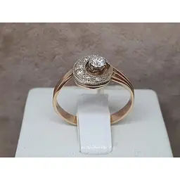 Золоте кільце ЮЗ "Багет" з діамантами. 9В410162536/14 18 - мініатюра 5