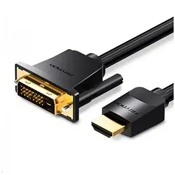 Кабель мультимедійний HDMI M to DVI M 1.0m black Vention (ABFBF)