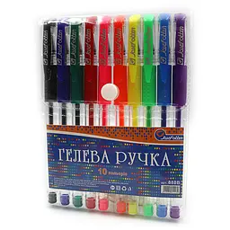 Набір гелевих ручок неон J.Otten, 10 шт., 10 кольорів, PVC