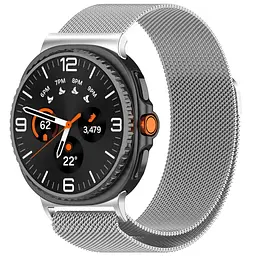 Ремінець металевий для смарт-годинника Google Pixel Watch 40,44,46 mm, Milanese Magnetic, сріблястий, міланська петля, браслет на магнітній застібці, сумісний з годинником Google Pixel Watch, для моделей з розміром корпусу 40,44,46 мм