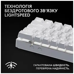 Клавіатура Logitech G Pro X 60 Lightspeed GX Tactile Wireless/Bluetooth UA White (920-011930) - мініатюра 9