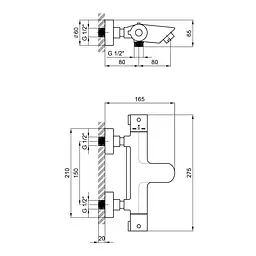 Змішувач термостатичний для ванни Qtap Inspai-Therm (CRMT300800 (QTINS(CRMT300800) - мініатюра 2
