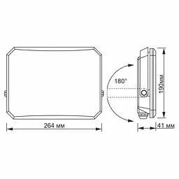 LED прожектор Videx F3, 100W 5000K 220V Black (VLE-F3-1005B) (27716-000) - мініатюра 7