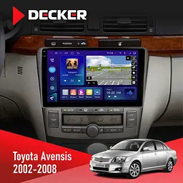 Штатна магнітола Toyota Avensis 2002-2008 Black Decker D9-009 4x64, DSP, 4G, 2k Decker (НФ-00008995)