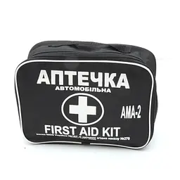 Аптечка автомобільна АМА-2 до 18 осіб bus / Сумка Чорна First AID Kit / тип Євро