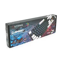 Механічна клавіатура USB XStrike XS-1010, довжина кабелю 150 см, RGB підсвічування, Eng/Укр/Рус, 465х165х45 мм, Black/White, 104к, Q20 - мініатюра 2