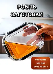 Набір скляних контейнерів для зберігання продуктів, 12 шт (прямокутні та круглі, з герметичними кришками) - мініатюра 9