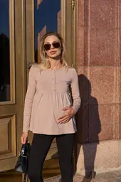 Лонгслів для вагітних і годуючих гольф для майбутніх мам Tallinn XL (48) Lullababe бежевий