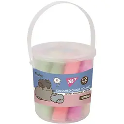 Крейда кольорова у відрі Yes PusheenJUMBO 400550 12 штук Різнокольоровий shop (5056574458001)