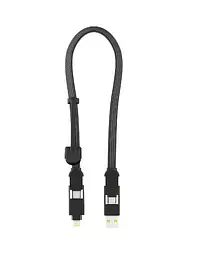 Кабель Rolling Square 6in1, inCharge XL 30 см, чорний (XLS01R)