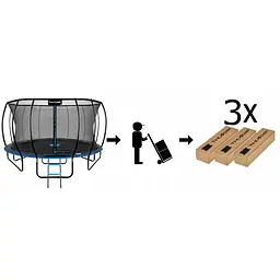 Батут із внутрішньою сіткою THUNDER Inside Ultra 16FT 490 см Black/Blue - мініатюра 2