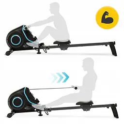 Гребний тренажер магнітний 4FIZJO Evo+ Black/Blue (P-5905973401715) - мініатюра 5