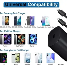 Зарядний пристрій і штекер Samsung USB Type C, 25 Вт PD3.0&PPS Настінний зарядний пристрій із 3.3-футовим адаптером - мініатюра 4