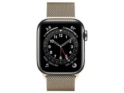 Смарт-годинник Apple Watch Series 6 GPS + Cellular 40mm Graphite S. Steel Case w. Gold Milanese Loop (M0DF3/M0DW3) - мініатюра 2