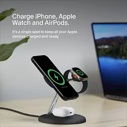 Бездротовий зарядний пристрій Belkin 3in1 Magnetic Qi2 15W Black (WIZ023VFBK) [154441] - мініатюра 8